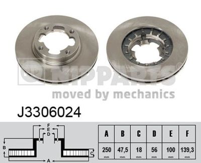 J3306024 NIPPARTS Тормозной диск