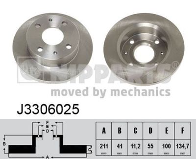 J3306025 NIPPARTS Тормозной диск