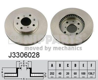 J3306028 NIPPARTS Тормозной диск