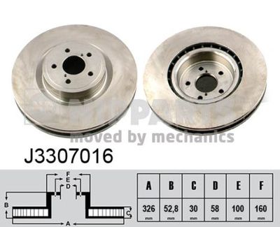 J3307016 NIPPARTS Тормозной диск