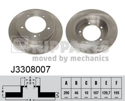 J3308007 NIPPARTS Тормозной диск