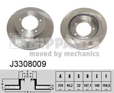 J3308009 NIPPARTS Тормозной диск