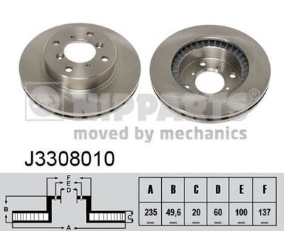 J3308010 NIPPARTS Тормозной диск