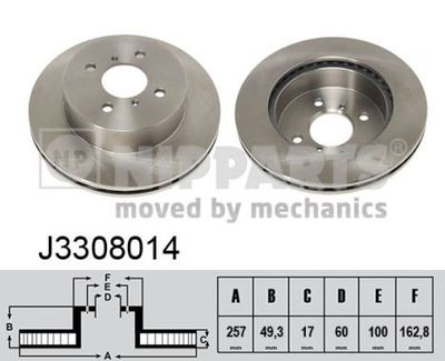 J3308014 NIPPARTS Тормозной диск