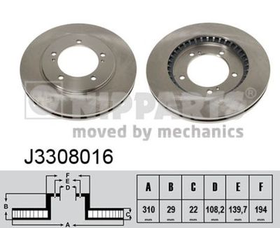 J3308016 NIPPARTS Тормозной диск