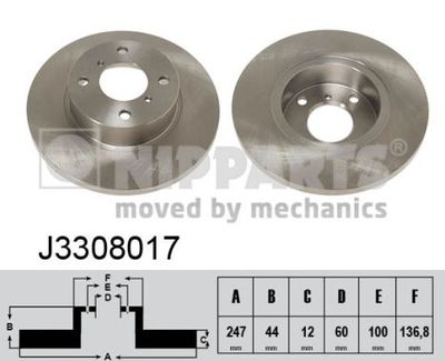 J3308017 NIPPARTS Тормозной диск