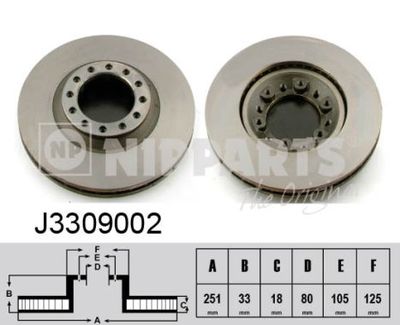 J3309002 NIPPARTS Тормозной диск