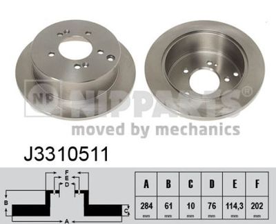 J3310511 NIPPARTS Тормозной диск