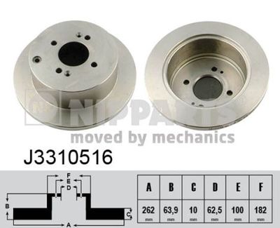 J3310516 NIPPARTS Тормозной диск