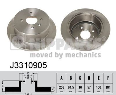 J3310905 NIPPARTS Тормозной диск