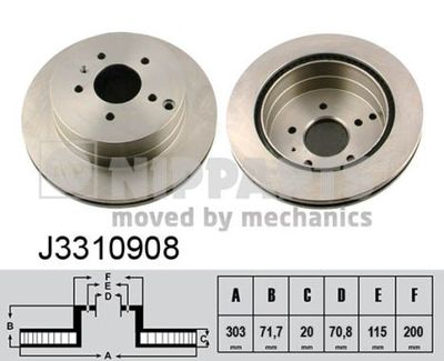 J3310908 NIPPARTS Тормозной диск