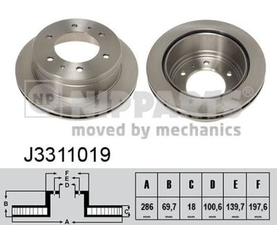 J3311019 NIPPARTS Тормозной диск