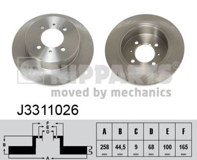 J3311026 NIPPARTS Тормозной диск