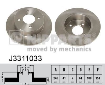 J3311033 NIPPARTS Тормозной диск