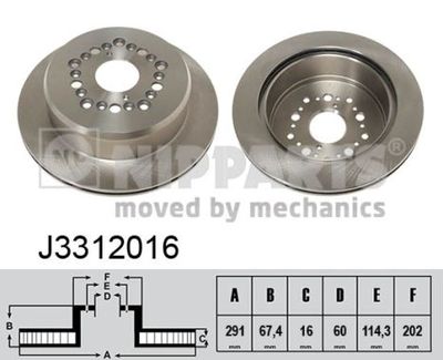 J3312016 NIPPARTS Тормозной диск