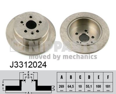 J3312024 NIPPARTS Тормозной диск