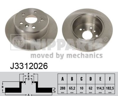 J3312026 NIPPARTS Тормозной диск