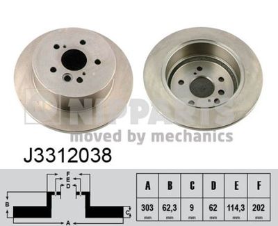 J3312038 NIPPARTS Тормозной диск