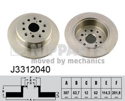 J3312040 NIPPARTS Тормозной диск