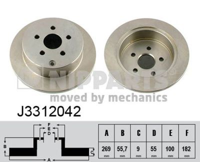 J3312042 NIPPARTS Тормозной диск