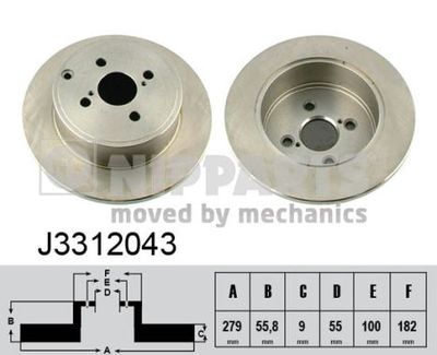 J3312043 NIPPARTS Тормозной диск