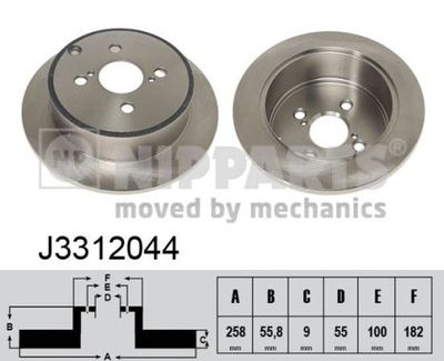 J3312044 NIPPARTS Тормозной диск