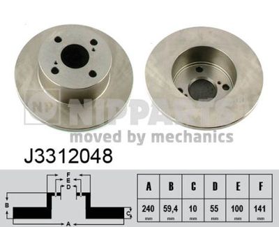 J3312048 NIPPARTS Тормозной диск