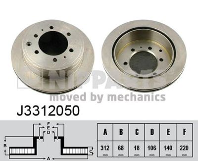 J3312050 NIPPARTS Тормозной диск