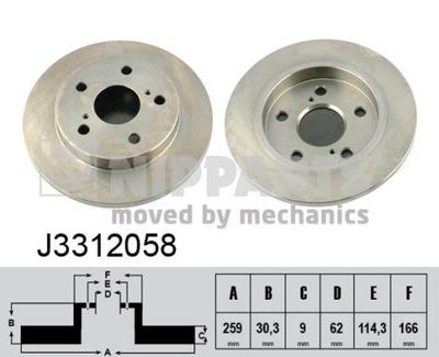 J3312058 NIPPARTS Тормозной диск