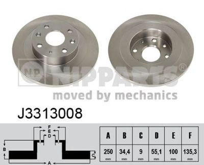 J3313008 NIPPARTS Тормозной диск