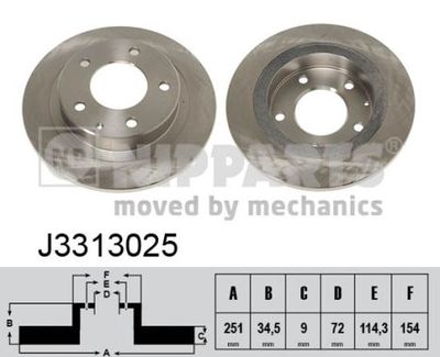 J3313025 NIPPARTS Тормозной диск