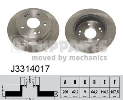 J3314017 NIPPARTS Тормозной диск