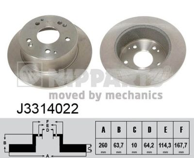 J3314022 NIPPARTS Тормозной диск