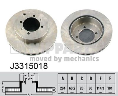 J3315018 NIPPARTS Тормозной диск