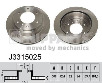 J3315025 NIPPARTS Тормозной диск