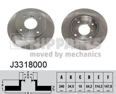 J3318000 NIPPARTS Тормозной диск