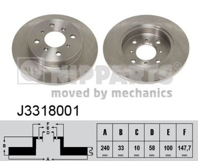 J3318001 NIPPARTS Тормозной диск