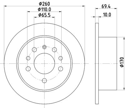 MDC1008 MINTEX Тормозной диск