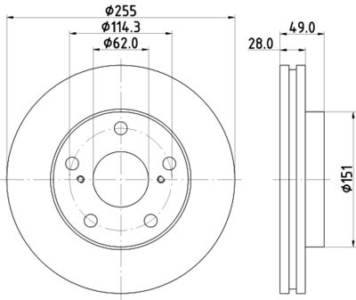 MDC1015 MINTEX Тормозной диск