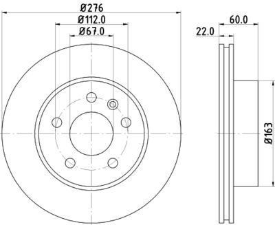 8DD355104521 HELLA Тормозной диск