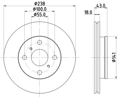 8DD355104781 HELLA Тормозной диск