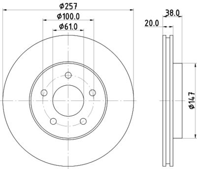 8DD355113351 HELLA Тормозной диск