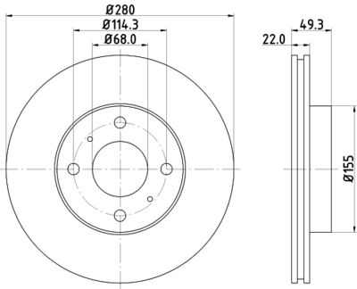 8DD355107991 HELLA Тормозной диск