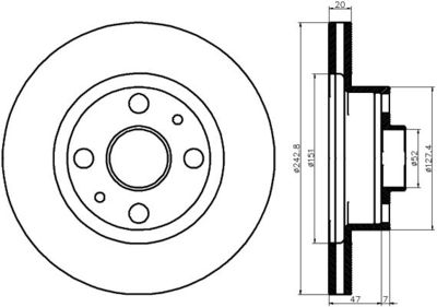 MDC1136 MINTEX Тормозной диск