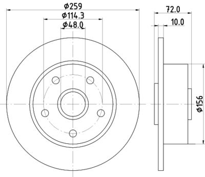 MDC1184 MINTEX Тормозной диск