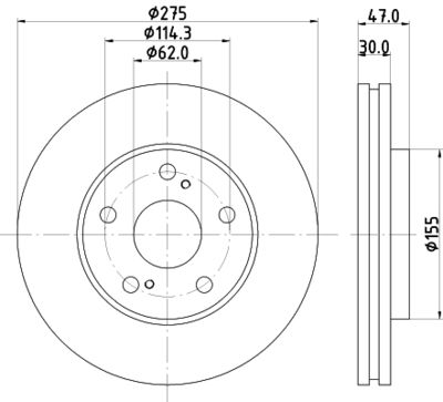 MDC1236 MINTEX Тормозной диск