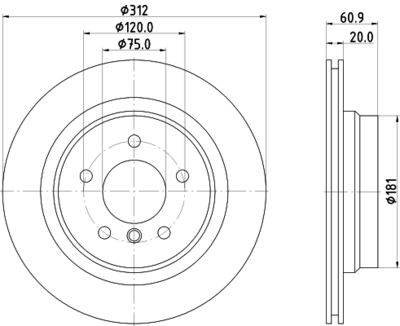 MDC1256L MINTEX Тормозной диск