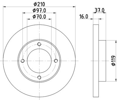 8DD355108491 HELLA Тормозной диск