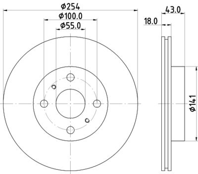 MDC1289 MINTEX Тормозной диск