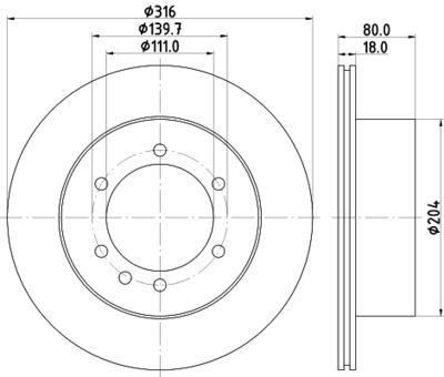 8DD355110831 HELLA Тормозной диск